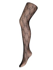 Pour Moi Black Bow Fishnet Tights - Image 3 of 3