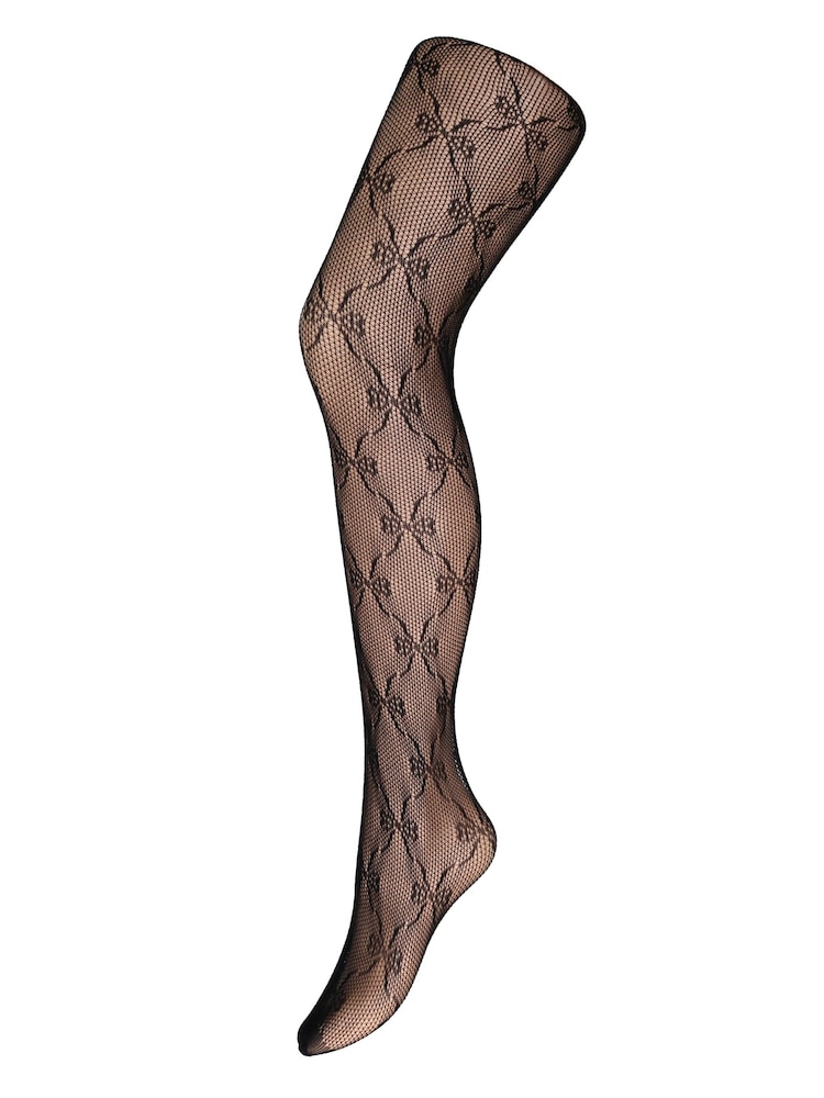 Pour Moi Black Bow Fishnet Tights - Image 3 of 3