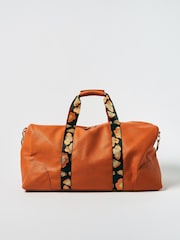 Oliver Bonas Orange Hattie Animal Print Weekend Bag - Image 2 of 5