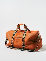 Oliver Bonas Orange Hattie Animal Print Weekend Bag - Image 3 of 5