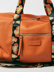 Oliver Bonas Orange Hattie Animal Print Weekend Bag - Image 4 of 5