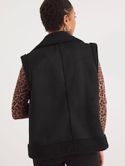 Simply Be Black Shearling Gilet - Image 2 of 4