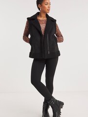 Simply Be Black Shearling Gilet - Image 3 of 4