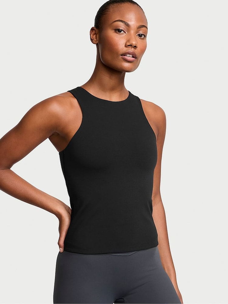 Victoria's Secret Pure Black Elevate™ High Neck Tank Top - Image 1 of 3