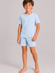 Brand Threads Blue Essentials Short Pyjamas Set - Image 2 of 4