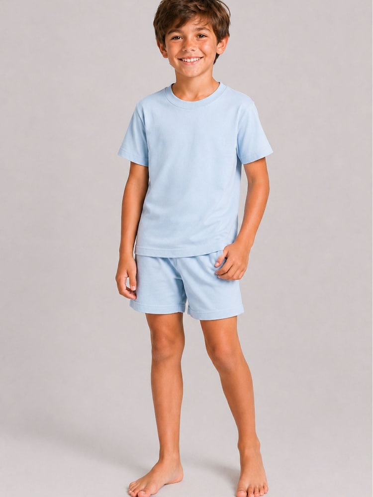 Brand Threads Blue Essentials Short Pyjamas Set - Image 2 of 4