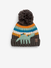 Charcoal Grey Dinosaur Knitted Hat (3mths-10yrs) - Image 1 of 2