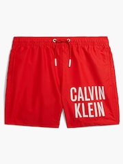 Calvin Klein Jungen Medium Badehose mit Kordelzug, Rot - Bild 1 von 1