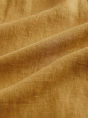 Mustard Yellow Premium 100% Linen Wide Leg Trousers - Image 6 of 6