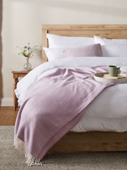 Lilac Purple Herringbone Throw - Image 1 of 4