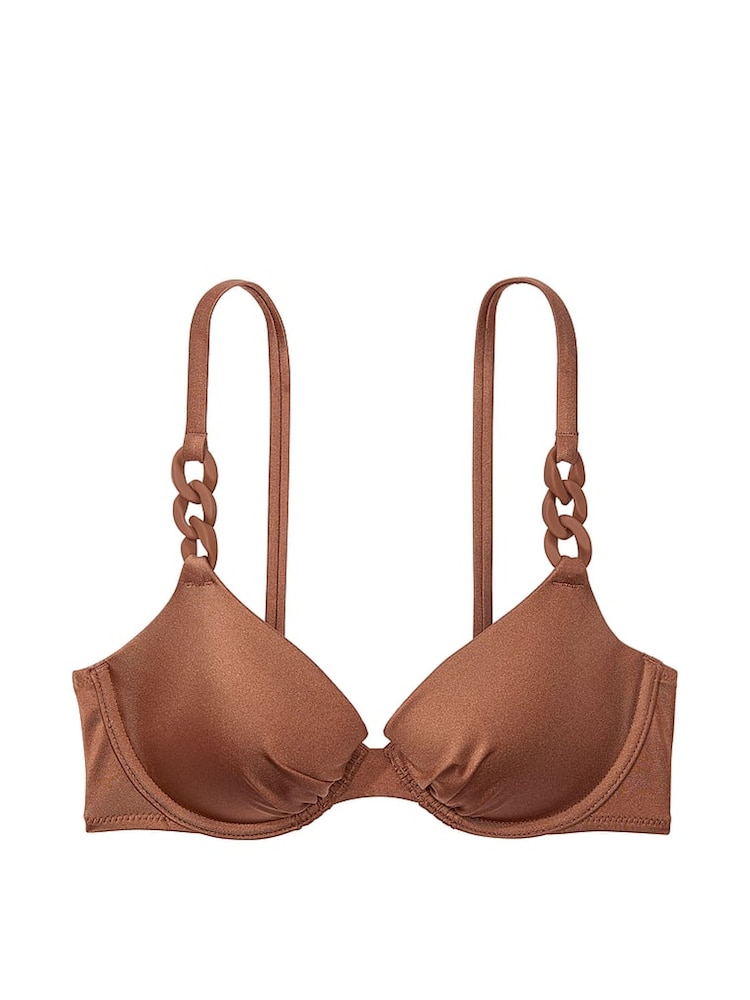 Victoria's Secret Caramel Brown Push Up Swim Chain Bikini Top - Image 3 of 3 Victoria's Secret Caramel Brown Push Up Swim Chain Bikini Top - Image 3 of 3