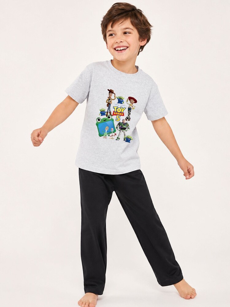 Brand Threads Grey Short Sleeve Pyjamas Set - Image 1 of 4