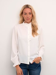 Cream Venea Frill White Shirt - Image 1 of 6