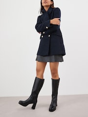 Black Forever Comfort® Square Toe Platform Knee High Boots - Image 1 of 10