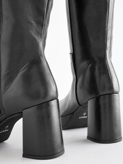 Black Forever Comfort® Square Toe Platform Knee High Boots - Image 10 of 10