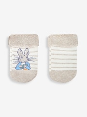 De rayas natural - Pack de 2 calcetines con diseño de Peter Rabbit para bebé de Jojo Maman Bébé - Imagen 1 de 1