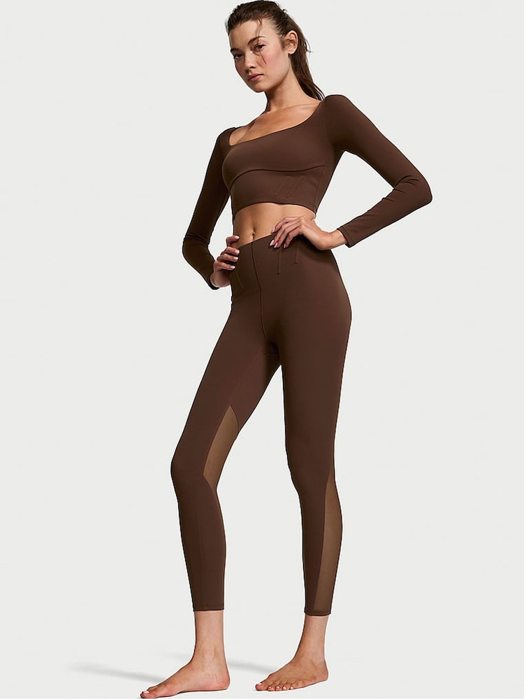 Victoria's Secret Ganache Brown 7/8 Length VS Elevate Corset Leggings - Image 1 of 4