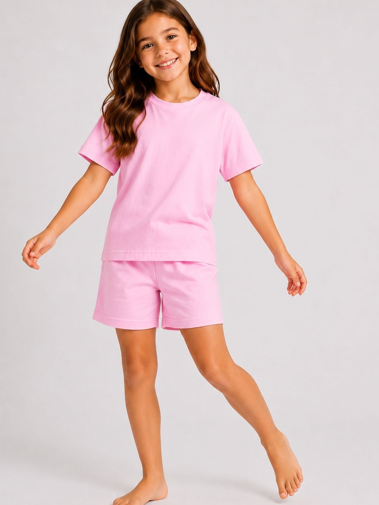 Brand Threads Pink Essentials Short Pyjamas Set - Image 1 of 3