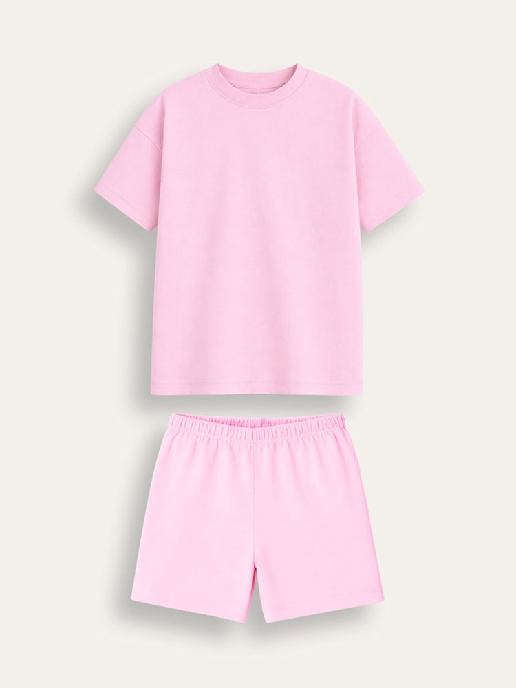 Brand Threads Pink Essentials Short Pyjamas Set - Image 2 of 3
