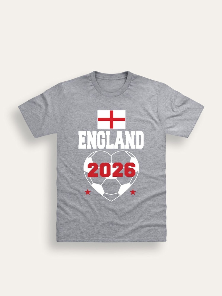 Brand Threads Grey England Football T-Shirt - Image 4 of 4 Brand Threads Grey England Football T-Shirt - Image 4 of 4