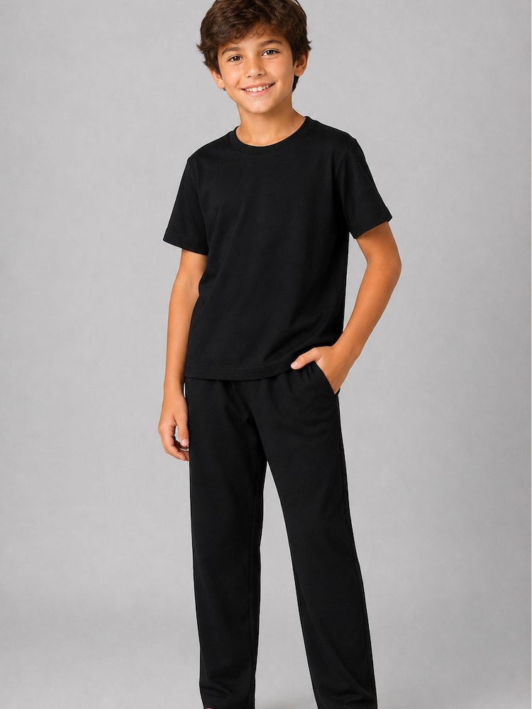 Brand Threads Black Essentials Long Leg Pyjamas Set - Image 2 of 4 Brand Threads Black Essentials Long Leg Pyjamas Set - Image 2 of 4