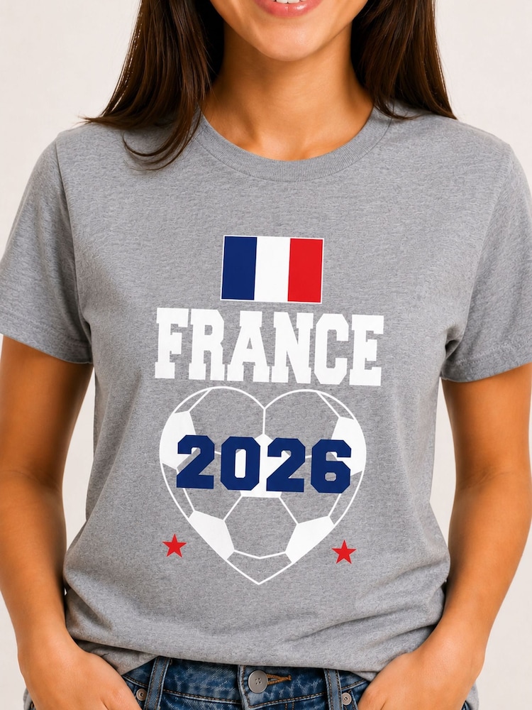 Brand Threads Grey France Football T-Shirt - Image 2 of 4 Brand Threads Grey France Football T-Shirt - Image 2 of 4