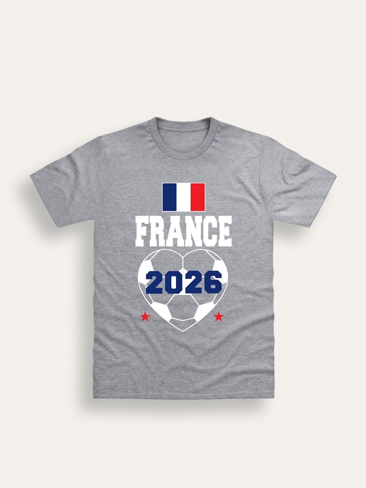 Brand Threads Grey France Football T-Shirt - Image 4 of 4 Brand Threads Grey France Football T-Shirt - Image 4 of 4