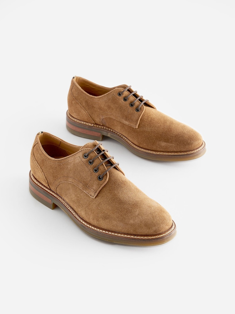 Stone Suede Signature Chunky Derby Shoes - Image 1 of 6