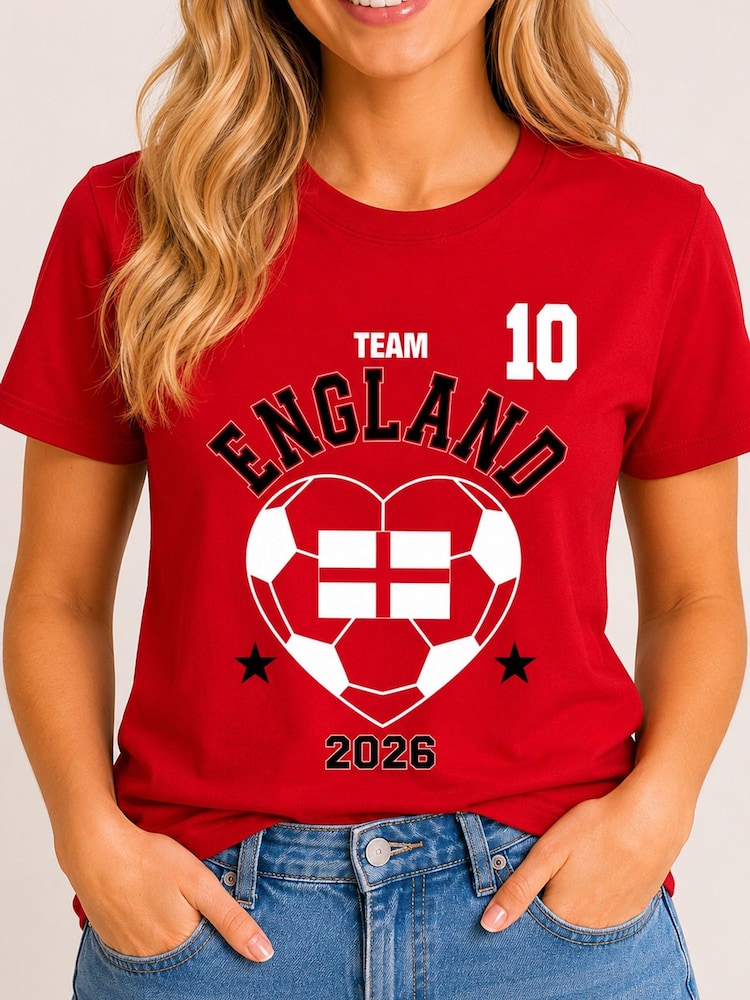 Brand Threads Red England Football T-Shirt - Image 2 of 4 Brand Threads Red England Football T-Shirt - Image 2 of 4