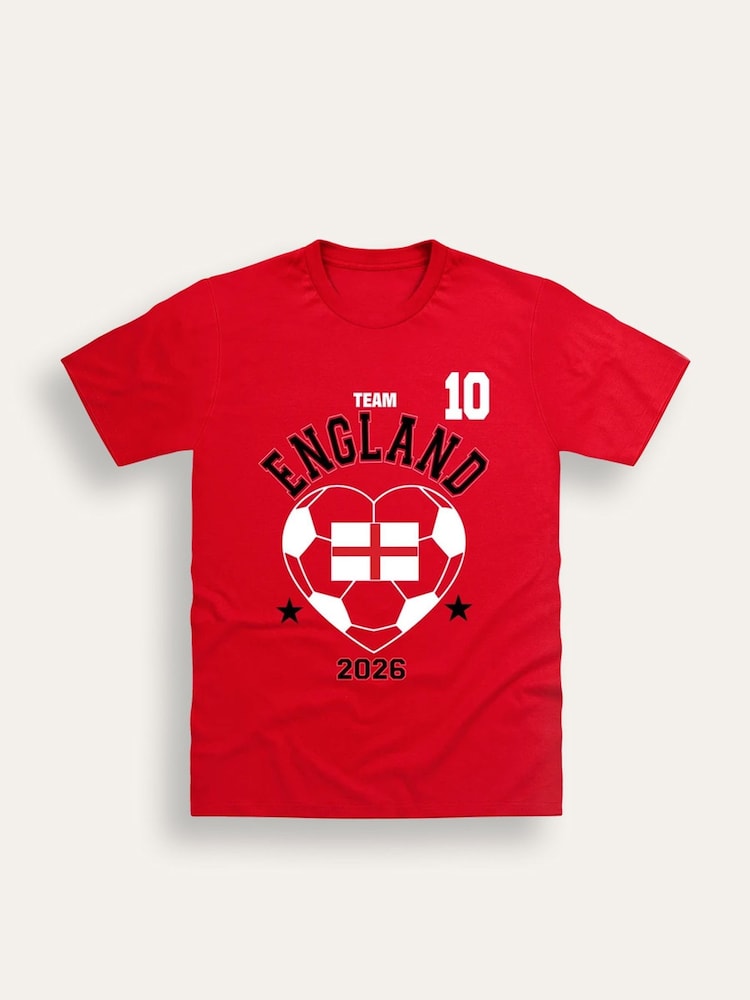 Brand Threads Red England Football T-Shirt - Image 4 of 4 Brand Threads Red England Football T-Shirt - Image 4 of 4
