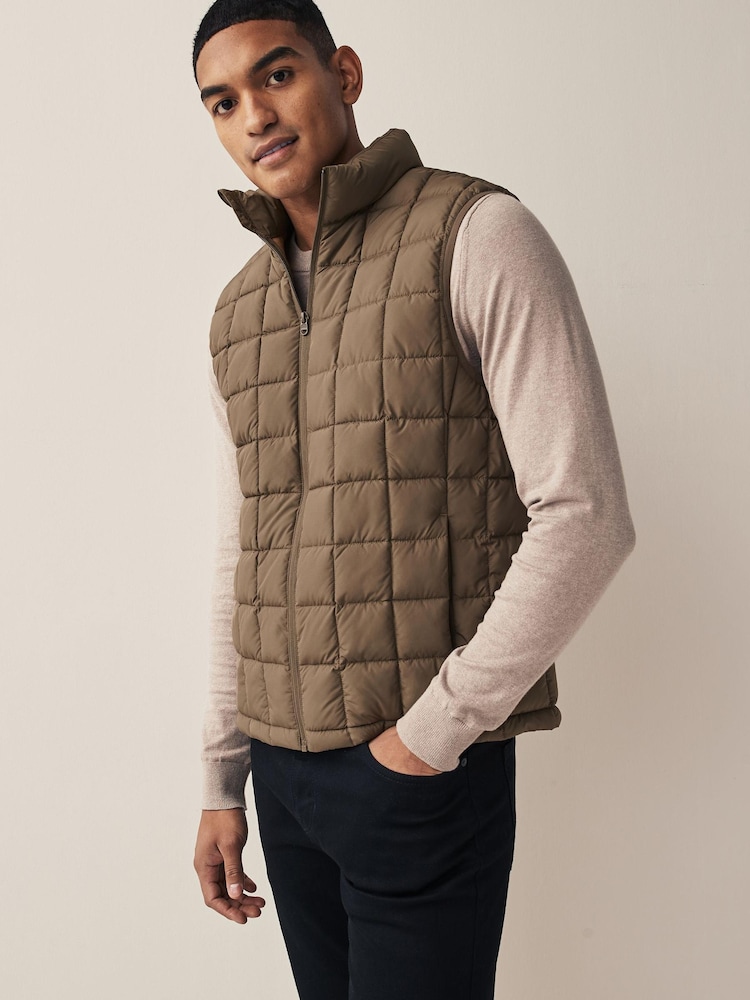 Stone Neutral Lightweight Square Gilet - Image 1 of 6