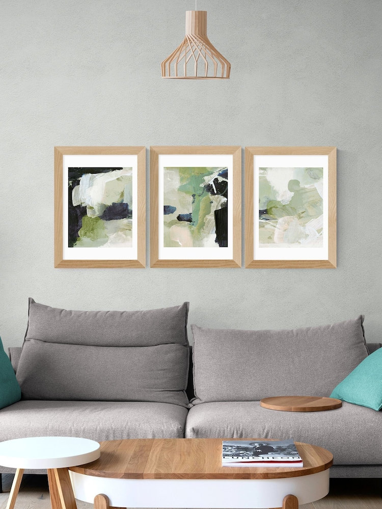 East End Prints Set of 3 Green Wall Prints Set by Dan Hobday - Image 1 of 2