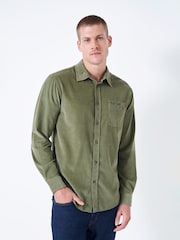 Crew Clothing Green Long Sleeve Classic Fit Cord 100% Cotton Shirt - Image 1 of 5
