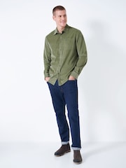 Crew Clothing Green Long Sleeve Classic Fit Cord 100% Cotton Shirt - Image 3 of 5