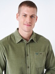 Crew Clothing Green Long Sleeve Classic Fit Cord 100% Cotton Shirt - Image 4 of 5