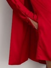 Reiss Red Ottilie Satin Cape-Detail Mini Dress - Image 7 of 9