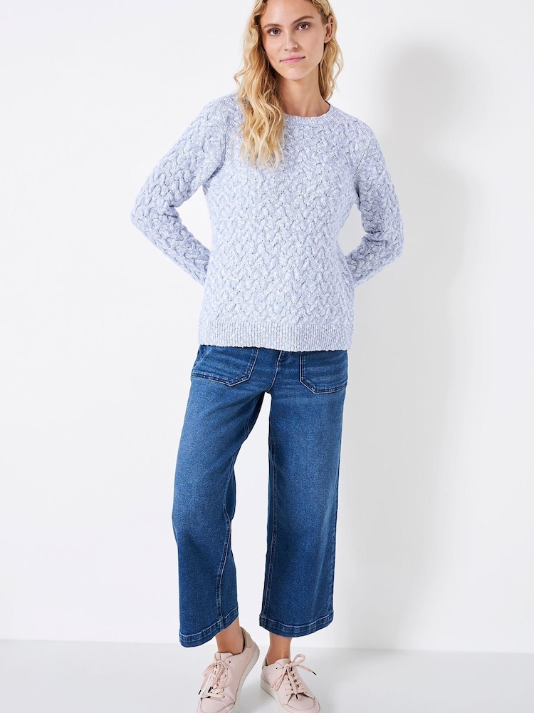 Crew Clothing Twist Yarn Cable Crew Neck Jumper - Image 1 of 5 Crew Clothing Twist Yarn Cable Crew Neck Jumper - Image 1 of 5