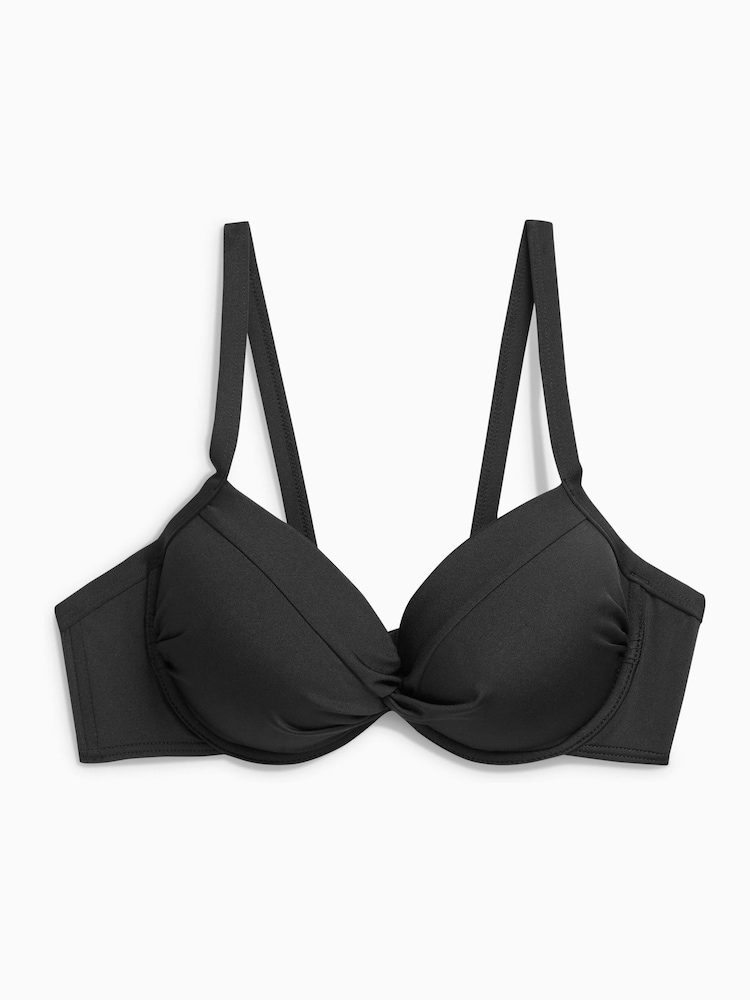 Noir - Haut de bikini rembourré à armatures gainant - Image 5 of 6