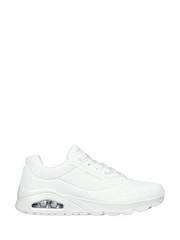 Skechers White Standard Fit Mens Uno Stand On Air Lace-Up Sports Trainers - Image 1 of 5