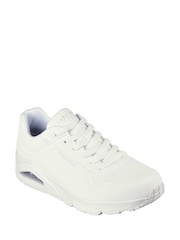 Skechers White Standard Fit Mens Uno Stand On Air Lace-Up Sports Trainers - Image 3 of 5