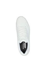 Skechers White Standard Fit Mens Uno Stand On Air Lace-Up Sports Trainers - Image 4 of 5