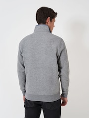 灰色白色 - Crew Clothing Classic Quarter Zip Sweatshirt - 圖片 2，共 5
