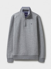 灰色白色 - Crew Clothing Classic Quarter Zip Sweatshirt - 圖片 5，共 5
