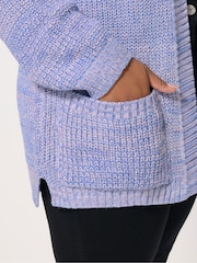 Yours Curve Purple Pocket Cardigan - Image 4 of 5