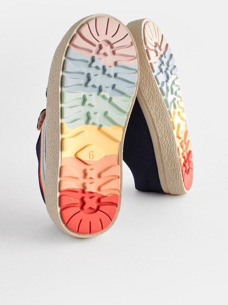Navy Blue Wide Fit (G) Rainbow Trainers - Image 4 of 6