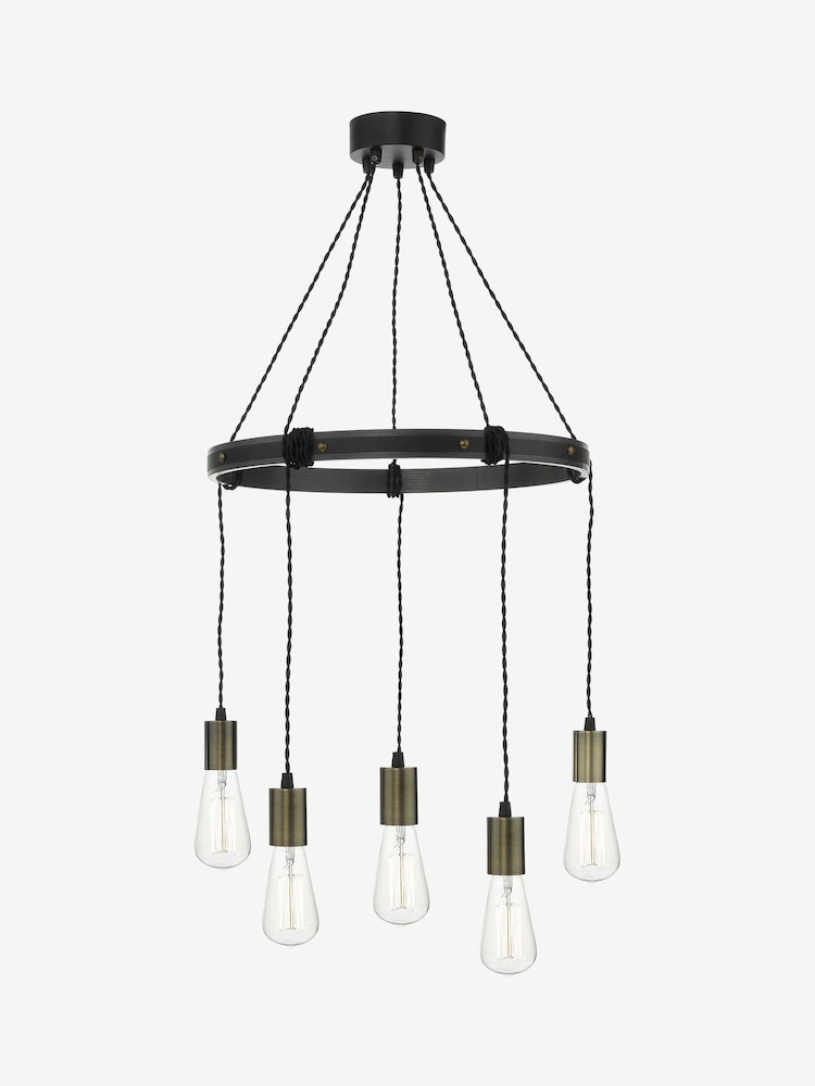 Dar Lighting Brown Ivan 5 Light Ceiling Light Pendant - Image 1 of 4
