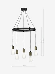 Dar Lighting Brown Ivan 5 Light Ceiling Light Pendant - Image 2 of 4