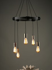 Dar Lighting Brown Ivan 5 Light Ceiling Light Pendant - Image 3 of 4
