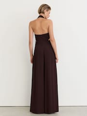 Reiss Lainey Halterneck Pleated Wide-Leg Jumpsuit - Bild 4 von 7
