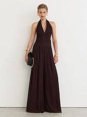 Reiss Lainey Halterneck Pleated Wide-Leg Jumpsuit - Bild 6 von 7